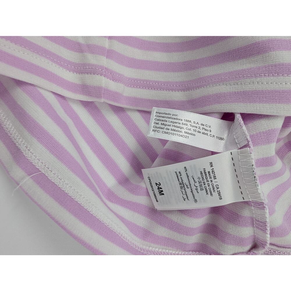 Habitual Girls Pink Striped Dress and Velvet Bloomer Shorts 24 Months - Picture 4 of 10